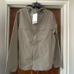 Rains Mens/Unisex Suva Softshell Cargo Raincoat Driftwood Sz M  Retails 200+